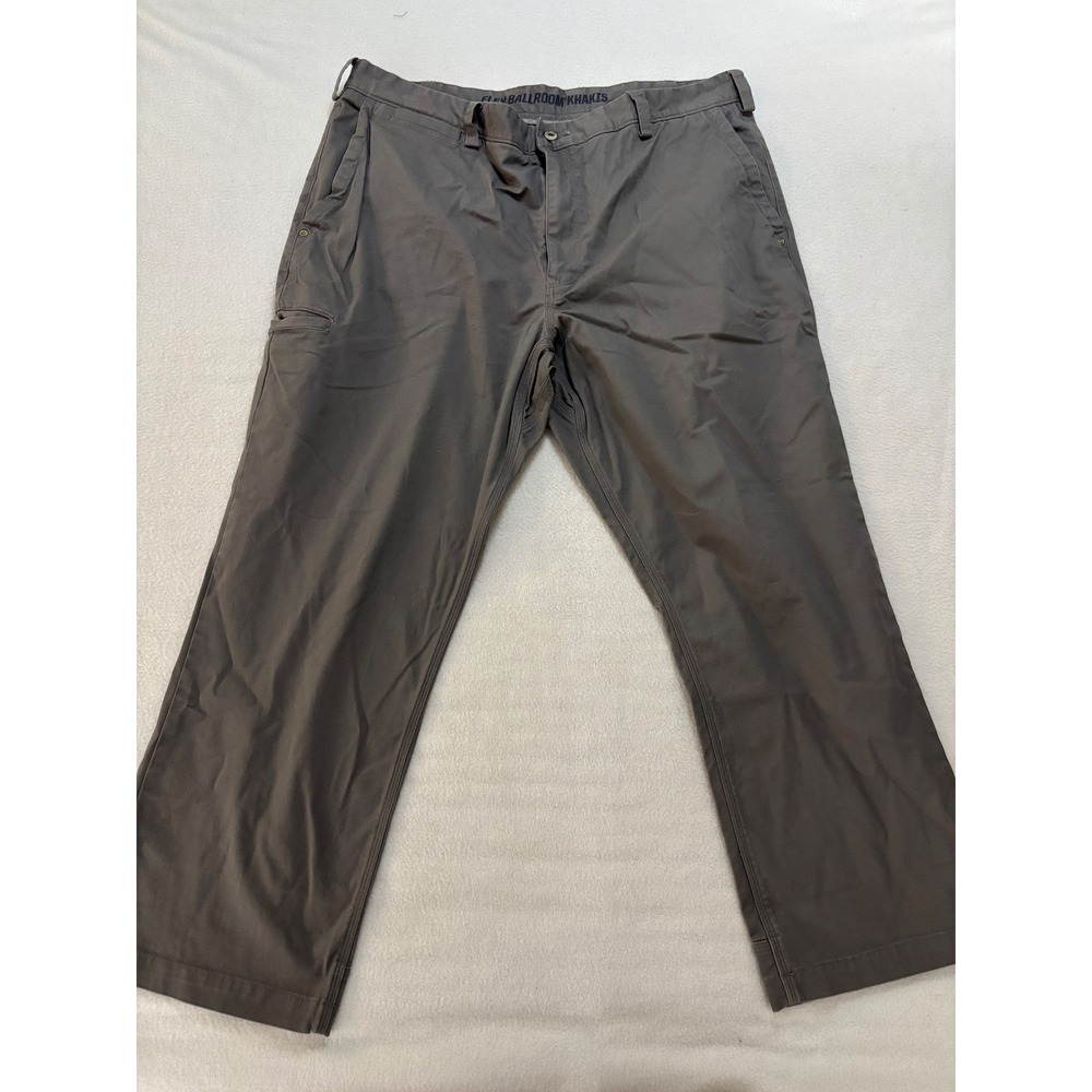 Duluth Trading Co Flex Ballroom Khakis Mens 40x30 Gray Straight Leg Work Pants